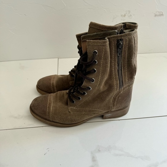ROAN Affair by Bed Stu Suede Leather Combat Ankle Boots Sz Women's 6 - Picture 3 of 6
